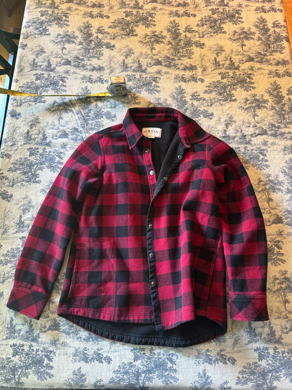 Orvis Red and Black Buffalo Plaid Snap-Front Shirt Jacket